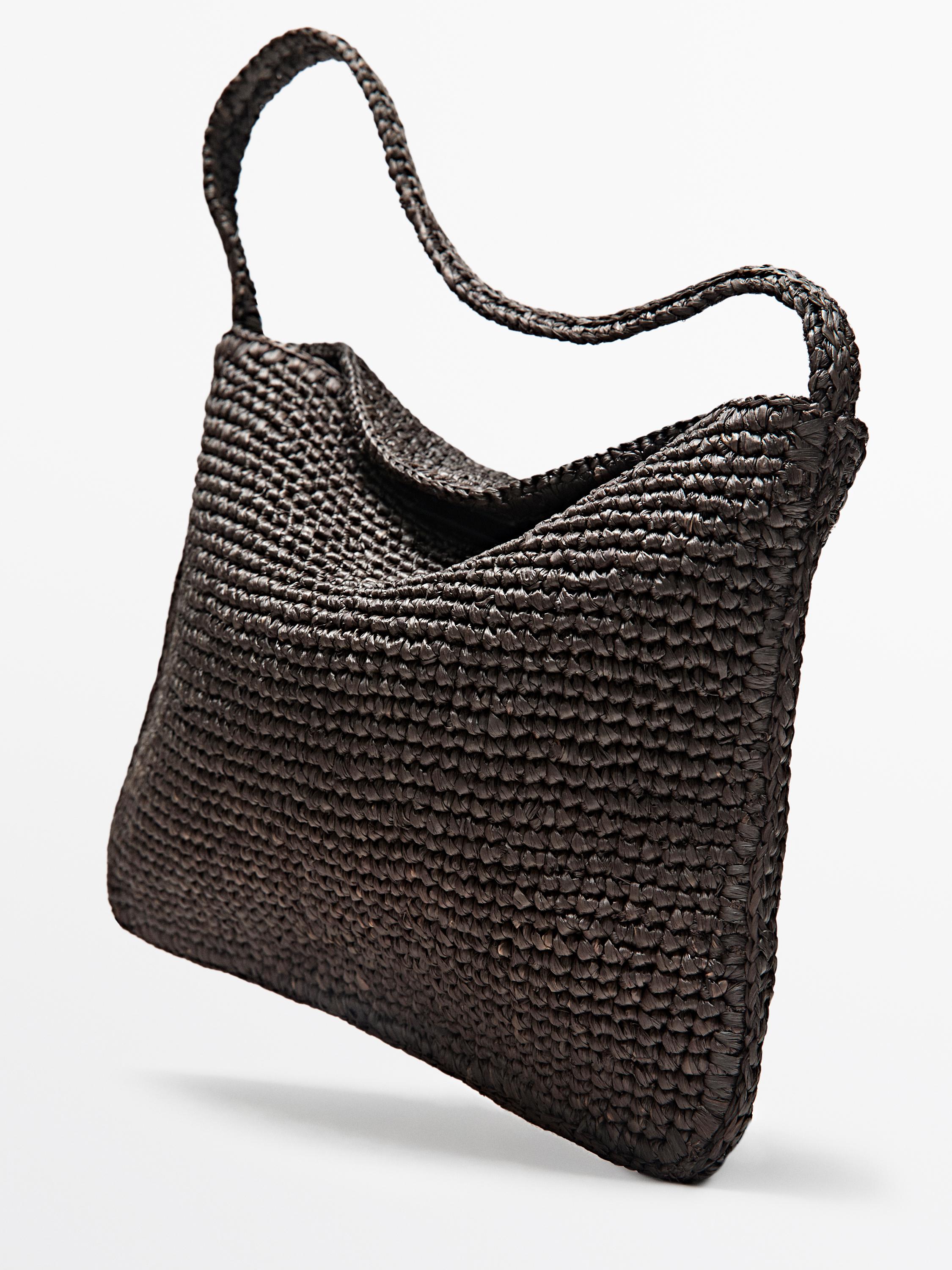 Petit sac épaule raphia